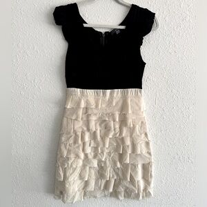 forever 21 black and white layered dress